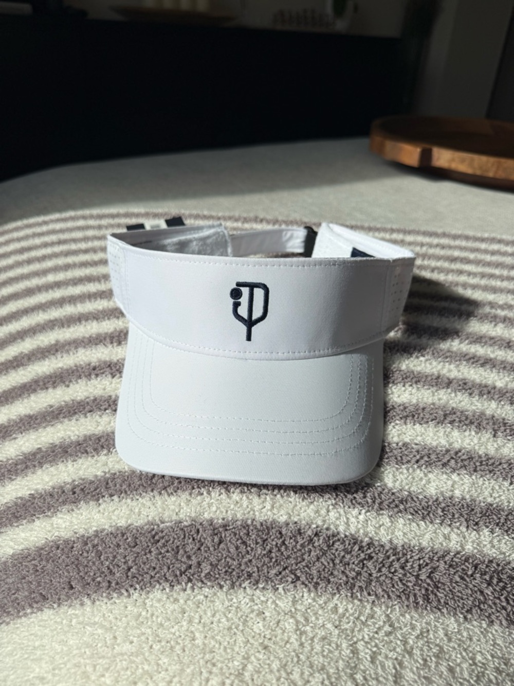 NWT J.pritchard White Pickleball Visor with Black Script Logo